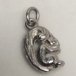 Squirrel sterling silver vintage pendant bracelet charm